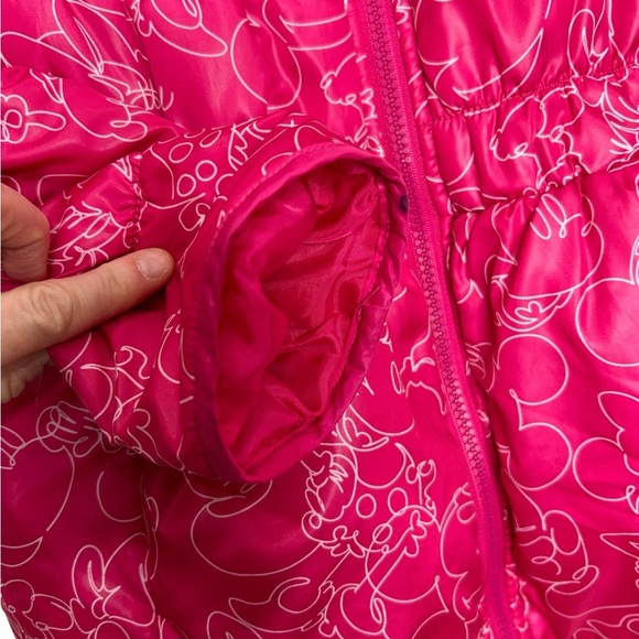 Girls Minnie Mouse Disney Pink Puffer Jacket Size 7/8 - Picture 12 of 13